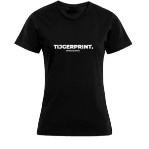T-shirt Dames - Zwart - Tijgerprint