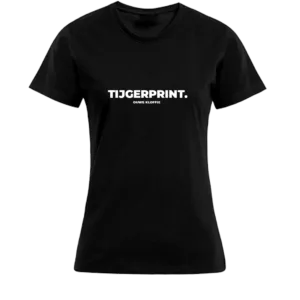 T-shirt Dames - Zwart - Tijgerprint