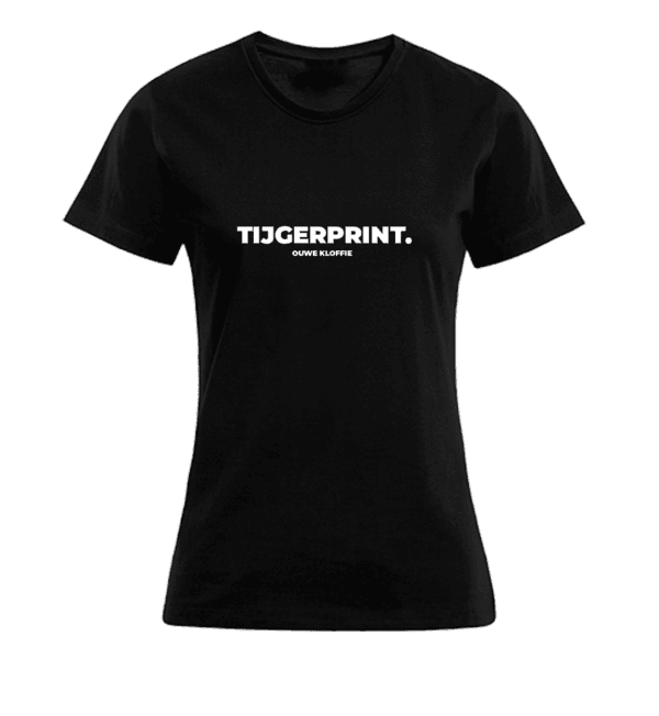 T-shirt Dames - Zwart - Tijgerprint