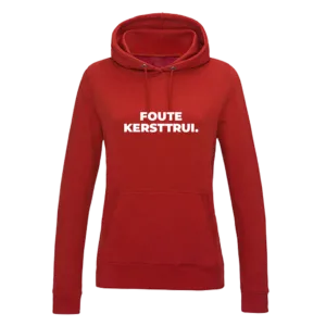 Hoodie Dames - rood - foute kersttrui