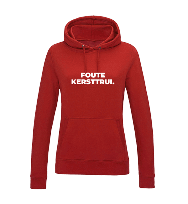 Hoodie Dames - rood - foute kersttrui