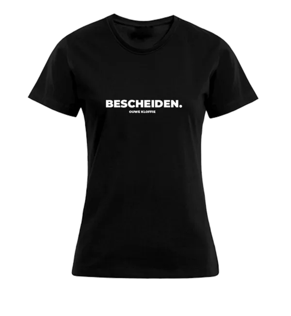 T-shirt Dames - Zwart - Bescheiden